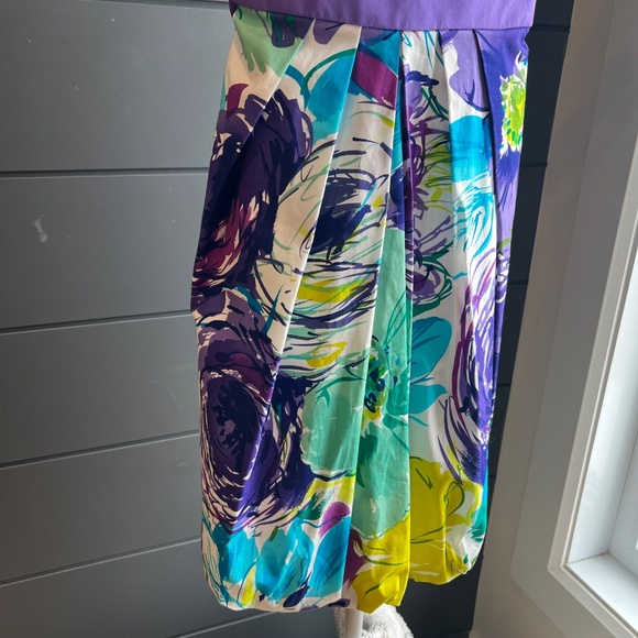 NWOT Strapless Dress in White & Purple - Picture 3 of 7